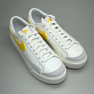 NIKE Blazer Low Cut Platform Sneaker Sz Women's 7.5 Men's 6 Yellow/Grey/White