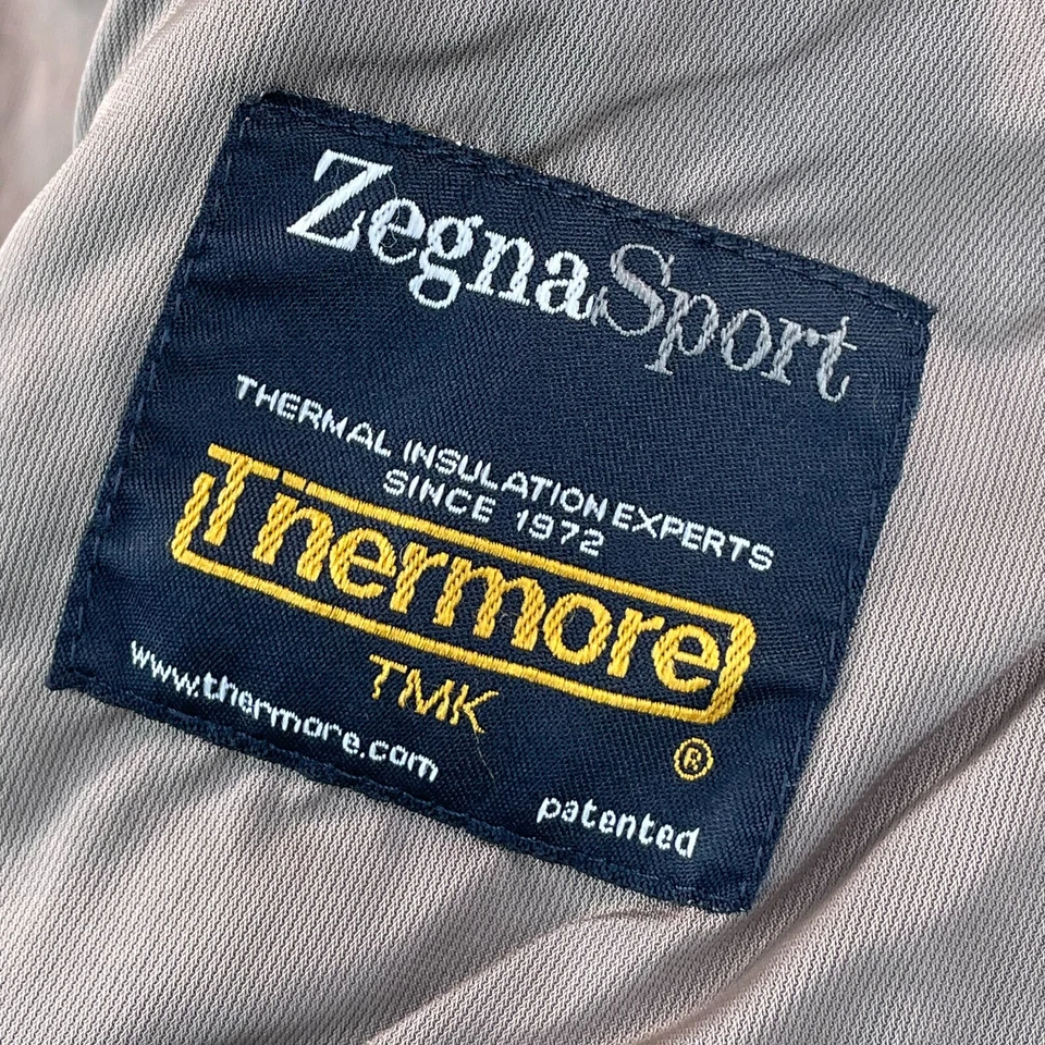 Zegna Sport Thermore Jacket Men Small Platinum Grey Button Zip Up Designer Work - Image 4 of 4