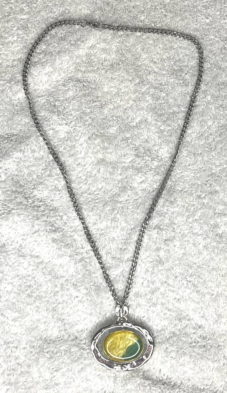 VTG Interchangeable Pendant Hammered Silvertone D… - image 2