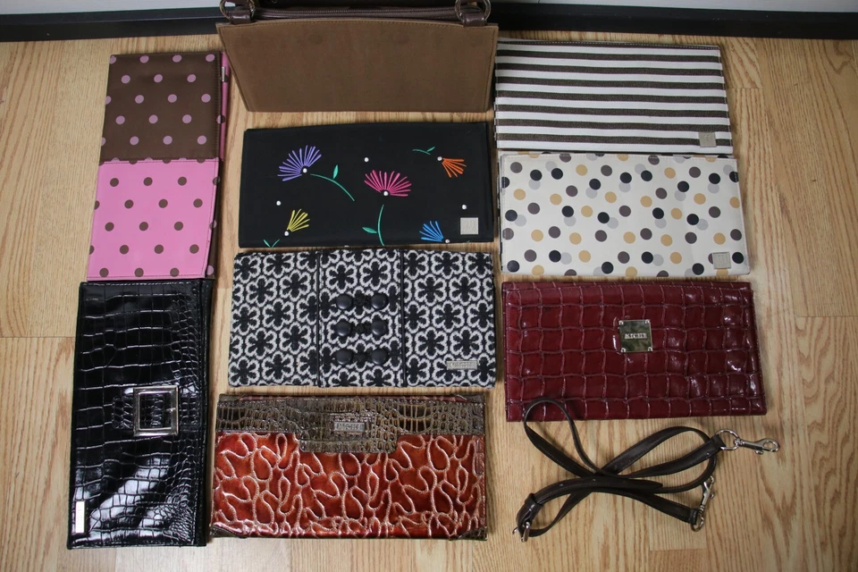 Miche Purse + Cover shells Lot - 11" Black Faux Crocodile / Pink / Brown Leather - Image 3 of 4