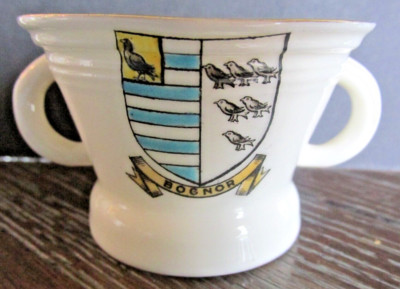 VTG WH Goss Model Cromwellian Mortar Hythe Crested China Handled Cup Bognor