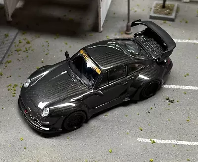 1:64 Black Carbon RWB 993 Racing Sports Classic Model