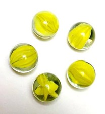 16mm Yellow Cat's Eye Glass Mega Marble Players PK 5 5/8th" 2004-2006 Cats Eye