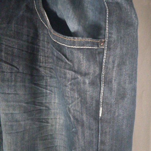 Southpole Baggy Jeans Uomo 38x30 Blu Scuro Gamba Larga Hip Hop Senza Bottone - Foto 18 di 23