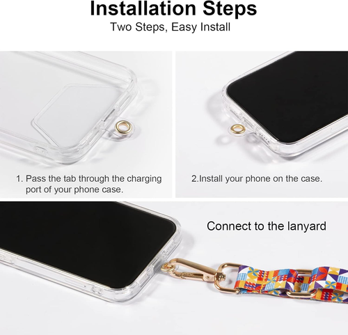 MAXCURY Cordon de téléphone portable bandoulière, sangle de cou réglable et poignet à main, lot de 2 - Photo 4 sur 12