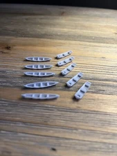 N SCALE 1:160 (5) CAMPING CANOES AND (5) FLAT BOTTOM BOATS