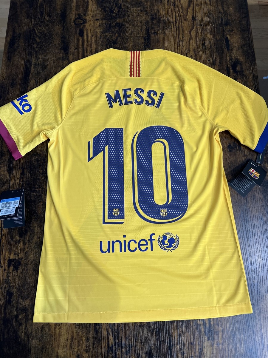 FC Barcelona Messi 19 シャツ S 2019-20 Barcelona S/S MESSI Player Issue VaporKnit UEFA CL 19-20