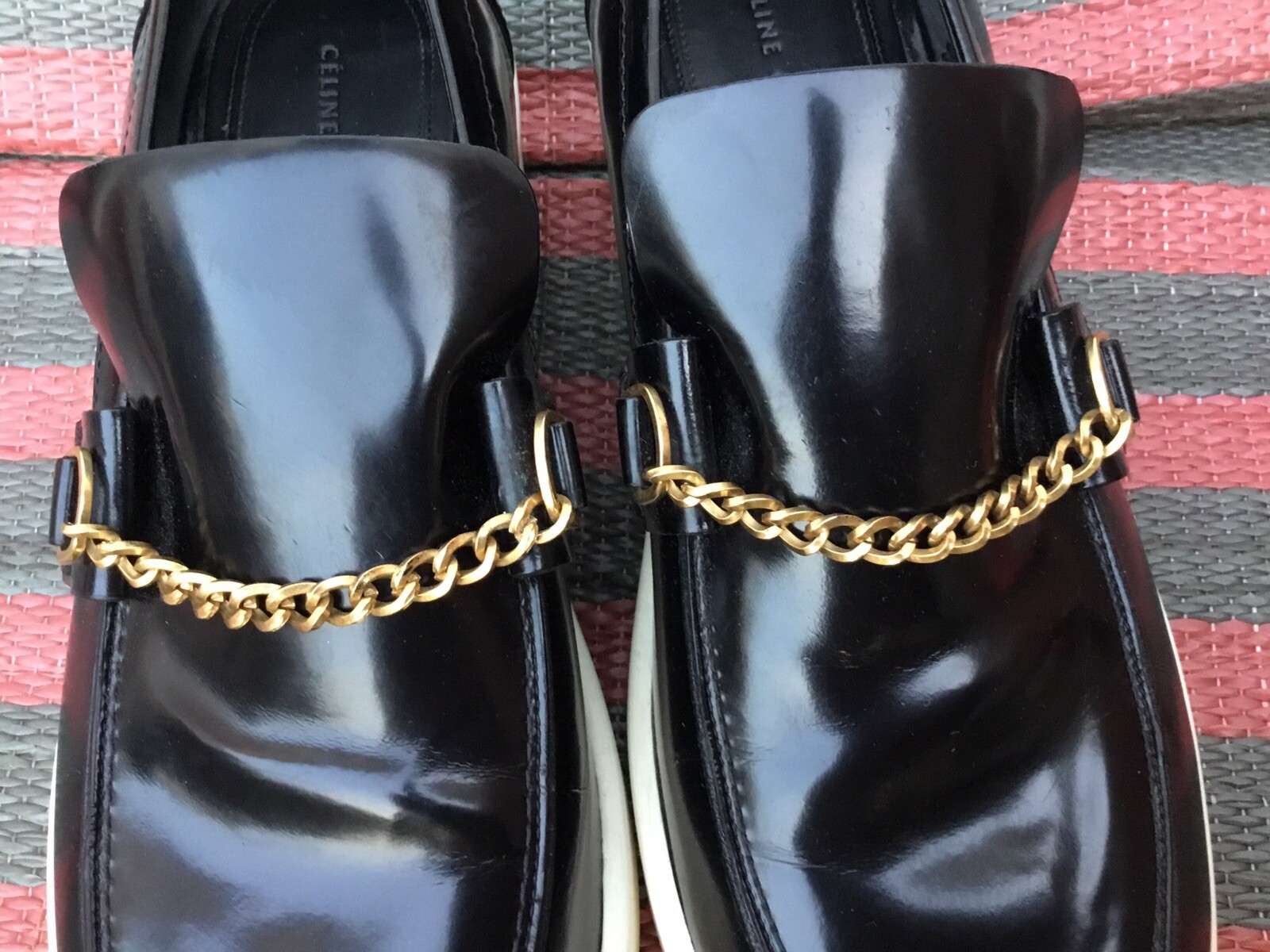 Céline Women’s Black Golden Chain Loafers RRP £555 image 6