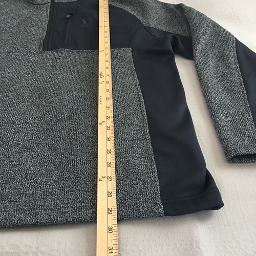 Spyder Pullover Uomo 2XL Grigio Nero 1/4 Zip Maglione Moto Maglia Tasca - Foto 19 di 19