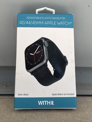 WITHit - Elastic Woven Band for Apple Watch 42/44/45mm - Black
