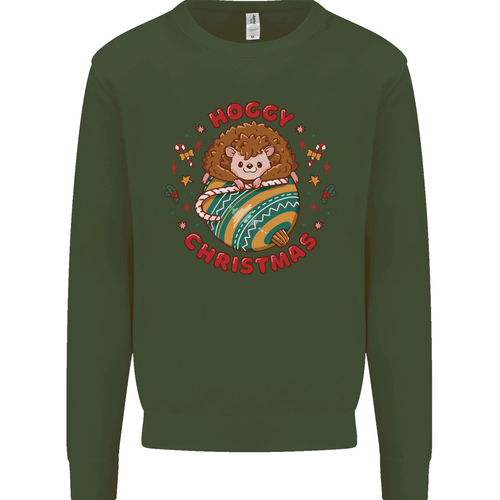 Funny Hoggy Christmas Hedgehog Kids Sweatshirt Jumper - Picture 50 of 97