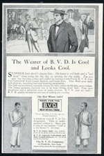 1911 BVD men's underwear Wearer Looks & Is Cool Harry Rountree art vtg print ad