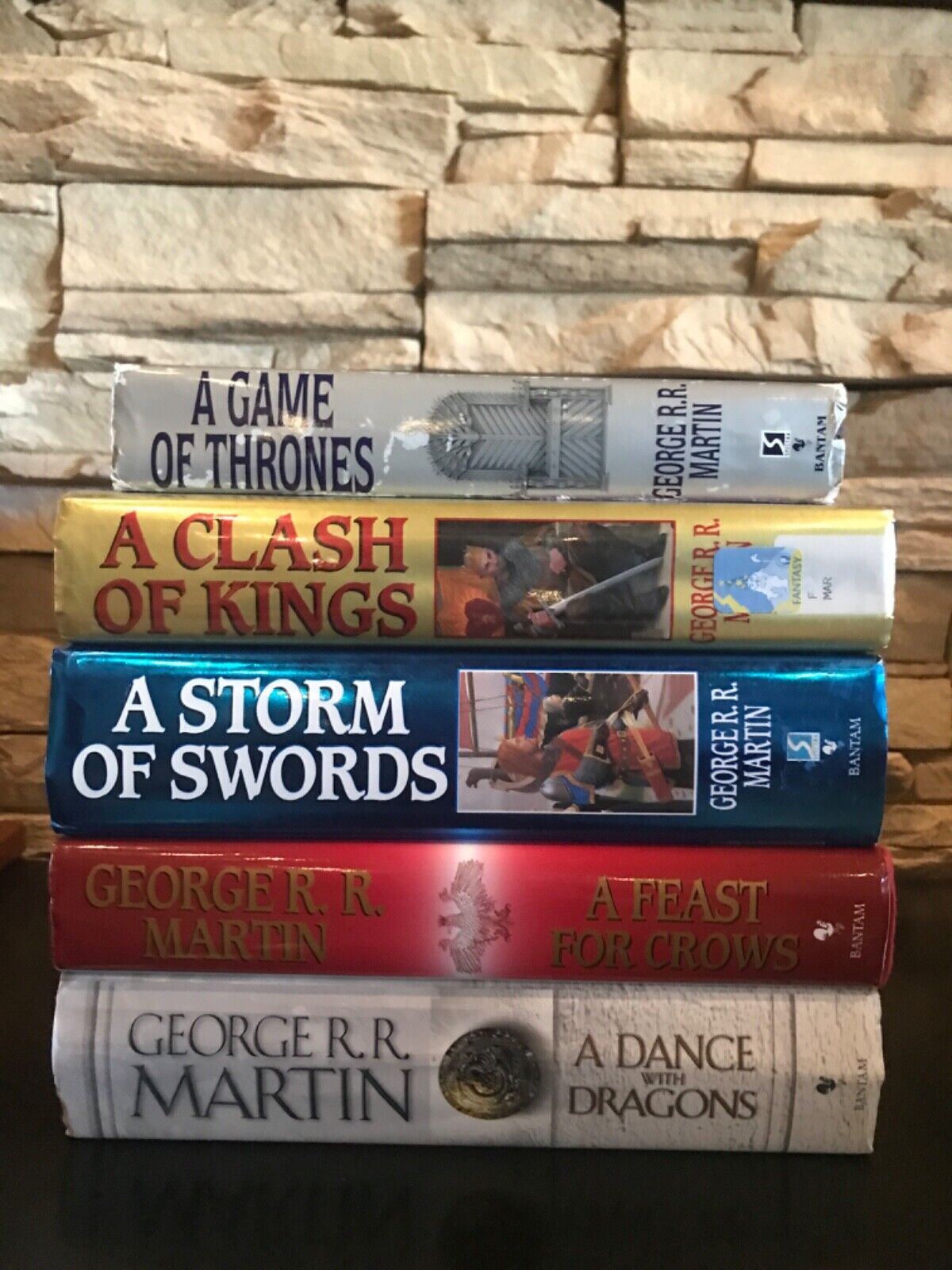 A Game of Thrones & A Clash of Kings, George RR Martin, Bantam covers