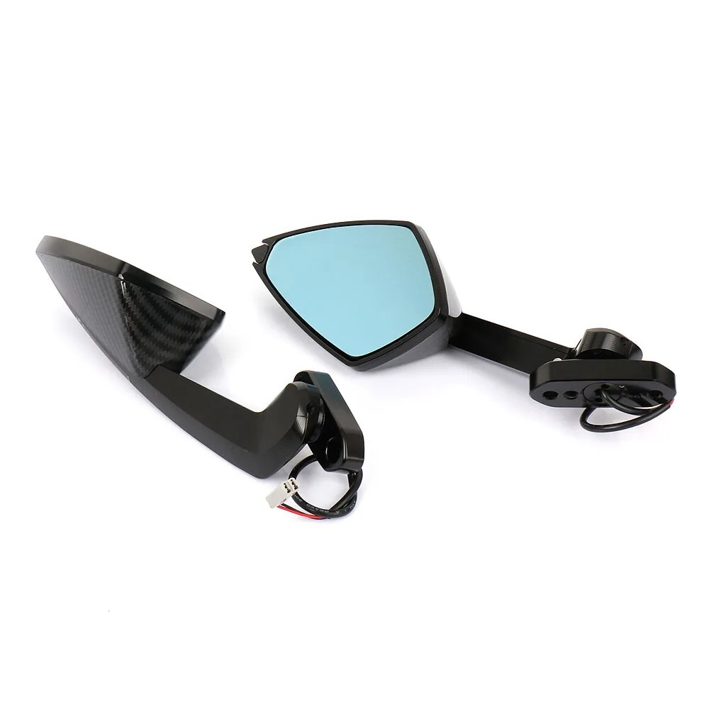 Rearview Mirrors With LED Turn Signals For Kawasaki Ninja ZX6R ZX9R ZX10R – Black, POMTP, Brand New