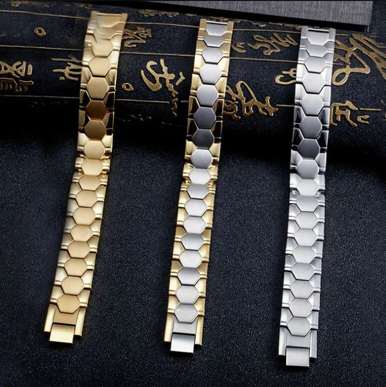 Armband Edelstahlkette 10MM breit Armkette Silber Gold Herren Magnetarmband 21cm - Bild 4 von 4