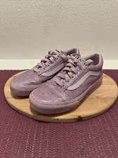 VANS Youth Girls Classic Low Pink Glitter Sneakers - Size 2.5 - MINT