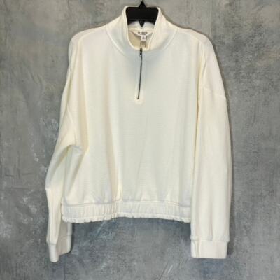 BB DAKOTA By Steve Madden Women's Ivory Just Zip It Textured Knit Pullover 