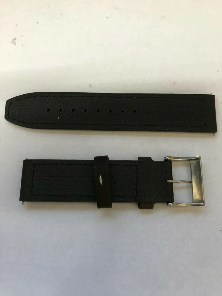 全新 Citizen Avion AW1361-10H 22 毫米棕色皮革表带 仅替换件 — 第 2/3 张图片