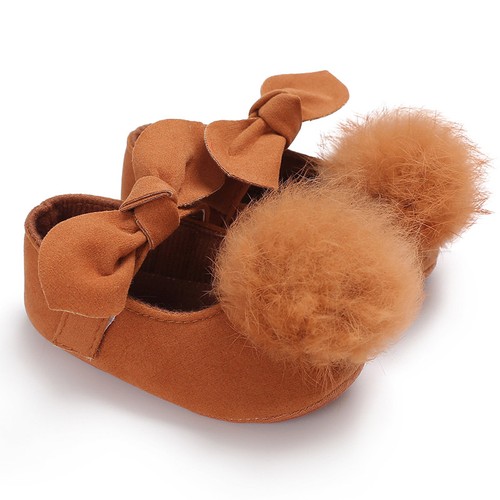 New Arrived So Lovely Baby Girl Crib Shoes Mary Janes Pom Pom Shoes 0