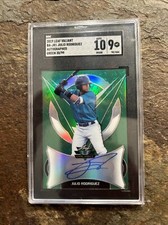 2019 Leaf Valiant Julio Rodriguez Green On-Card Auto 30/99 SGC MINT 9 Rookie