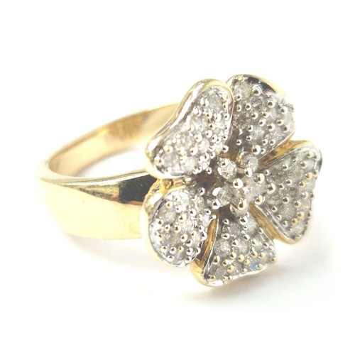 9ct Gold Diamond Cluster Ring Size N Flower Style UK Hallmarked 5.1g - Picture 15 of 21