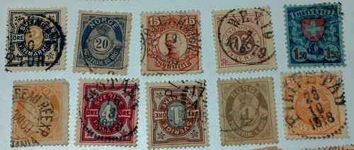 Lot 25+ Schweizer,Schweden,Norwegen 1900er Briefmarken bunt Falzstempel sehr guter Zustand - Bild 3 von 5