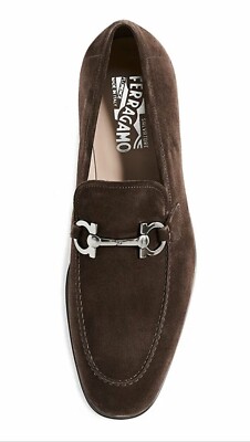 Salvatore Ferragamo Flori 2 Brown Suede Men display picture 1