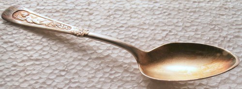 Cucchiaio da caffè arcadico @ 5" ciotola lavata in oro. Monogramma - Foto 4 di 4