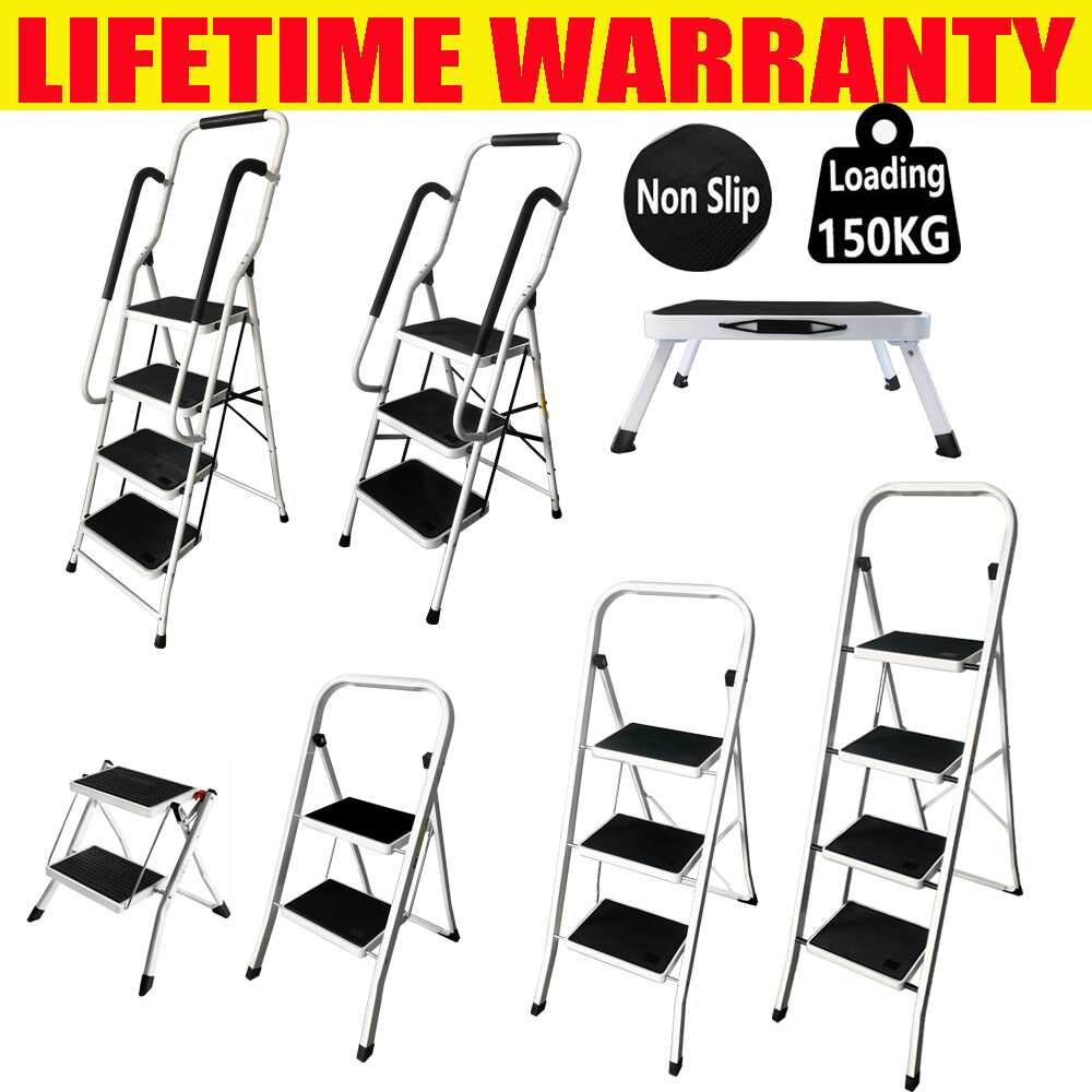 ALUMINIUM IRON STEP LADDER 1 2 3 4 STEP STEPLADDER LIGHTWEIGHT PLATFORM
