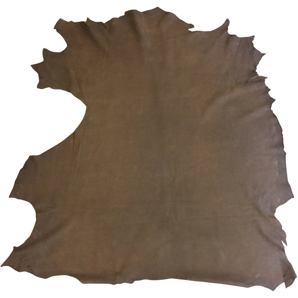 Soft Brown Suede Leather Hide Textured Grain Upholstery Bookbinding Craft Fabric - Image 3 of 4
