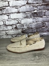 Sam Edelman Lior Beige Leather Horsebit Almond Toe Slip On Flats Women Sz 7M US