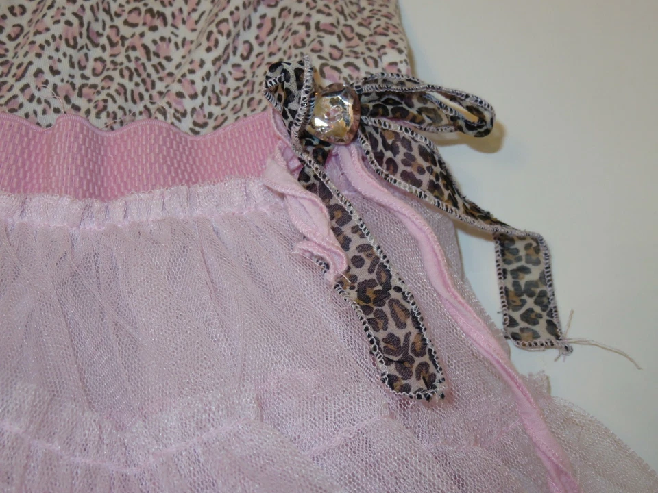 Vestido Tutú de Tul Leopardo Little Mass Niñas 6X Usado en Excelente Condición Foto 4 de 4