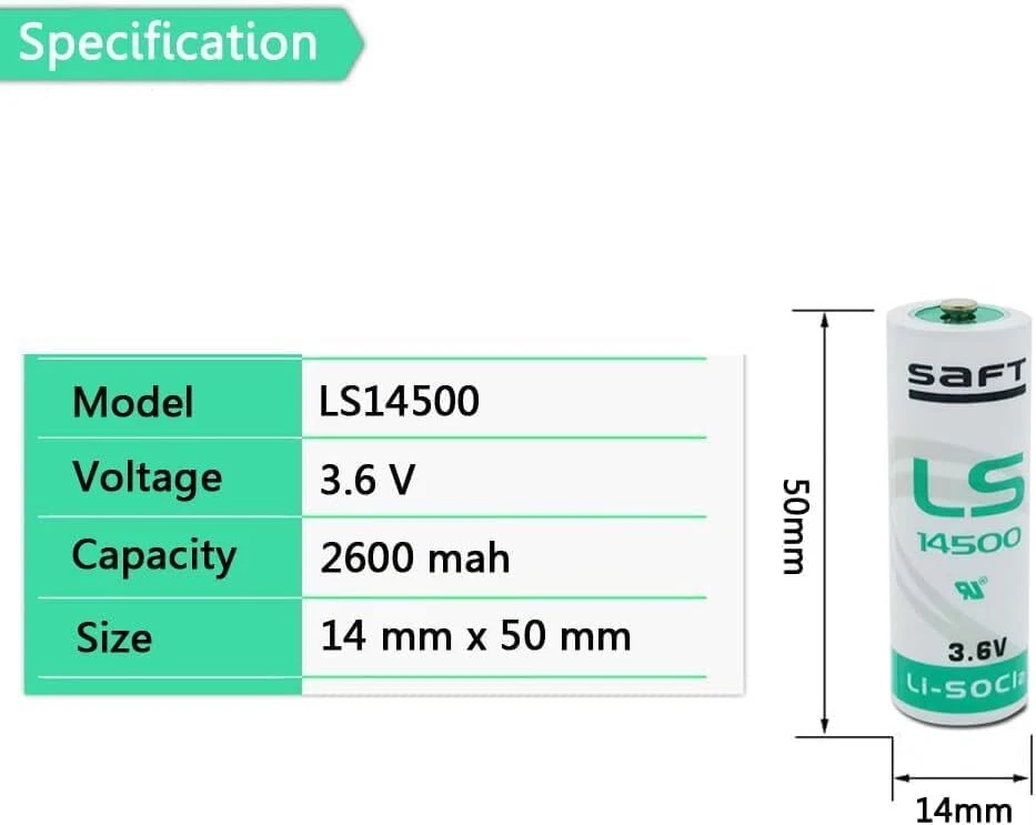 10-Pack for Saft LS14500 3.6v Lithium Battery LS 14500 / 2600mah AA Battery, New - Image 2 of 4