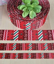 3/8, 5/8, 7/8 1.5 1 YD Candy Cane Ribbon Peppermint Gingerbread Man