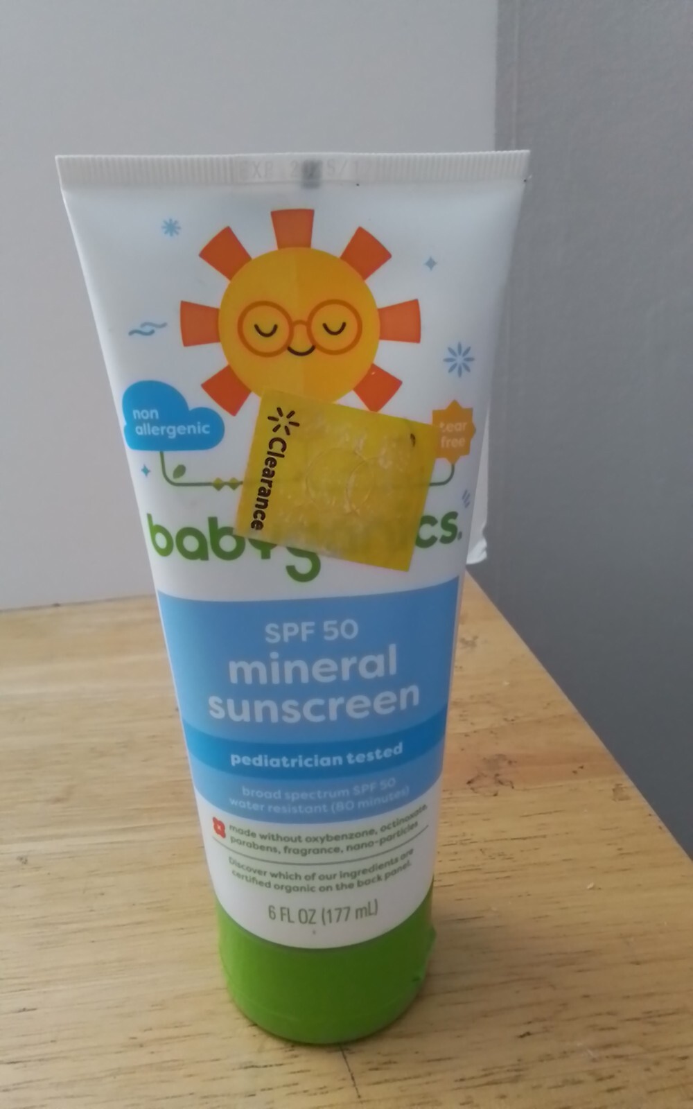 Babyganics SPF 50 Mineral Sunscreen Lotion for Kids 6 Oz Exp 12-2025