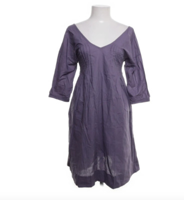 Monrow Kleid Gr. XS 100% Baumwolle lila pflaume Schleife Bardot Ausschnitt