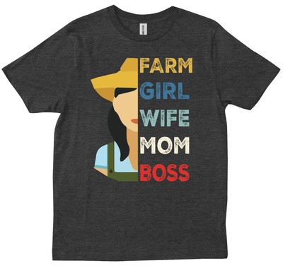 Farm Girl Wife Mom Boss Farmer Woman Chicken Lover Country Living T-shirt