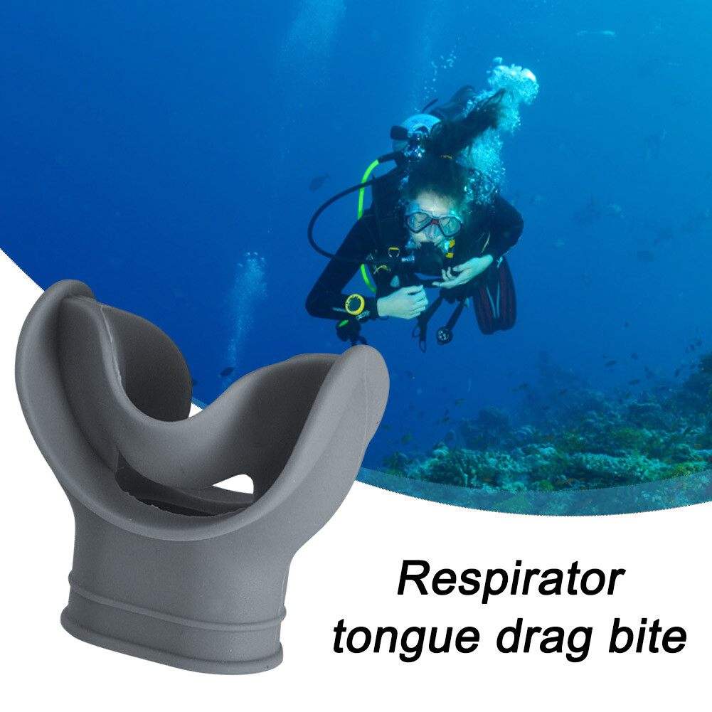 Silicone Diving Mouthpieces Safe Underwater Breathing Accessories (Dark