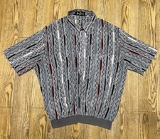 Vintage 1980s Men's Alan Stuart Abstract Multicolor Disco Shirt XL