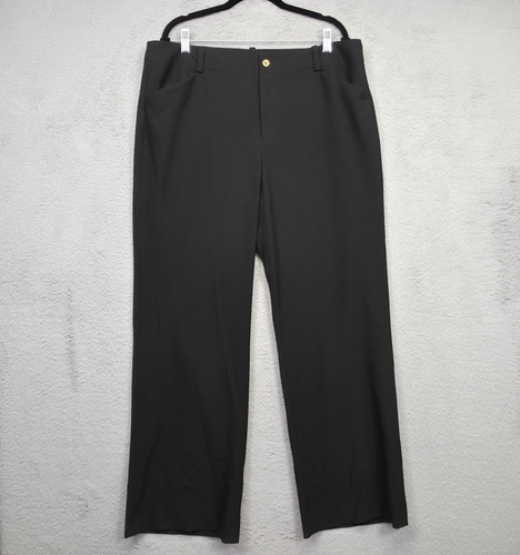 LRL Lauren Ralph Lauren Anzughose Damen 16 schwarz gerades Bein hoher Bund adrett