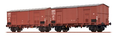 BRAWA 48573 Set of 2 closed wagons type F FS Italy, EUROP, double + single aerators