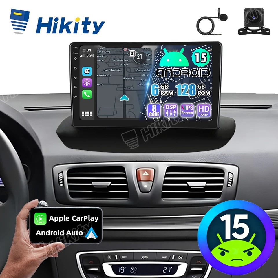 8-Core 6+128GB Android15 Für Renault Megane 3 Autoradio Carplay GPS NAVI BT +KAM - Bild 1 von 4