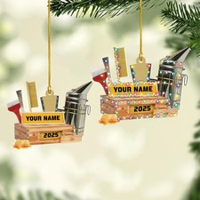 Personalized Beekeeper Christmas Ornament 2025, Honey Bee Hive Ornaments, Beekee