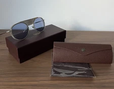 NIB Matsuda M3097 50-22-145 Round Sunglasses Palladium White /Cobalt Blue Lens