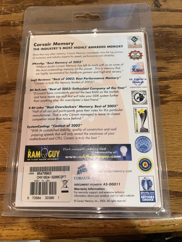 1GB PC3200 DDR-400 CORSAIR XMS PLATINUM Memory Kit CMX1024-3200C2PT DDR1 - Image 4 of 4