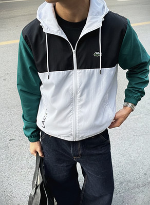 Vintage Y2K Lacoste Trackjacket Jacke Pashastyle - Size XXL - Weiß Schwarz Grün