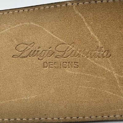 Luigi Lanatta Sz 28 Small Belt Green Suede Gold Tone Buckle  display picture 1