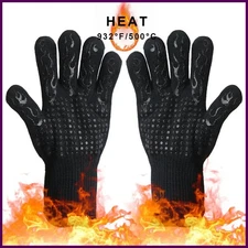 300-500 Centigrade BBQ Fire Gloves Flame Retardant Non-slip Fireproof Extreme