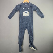 Carter's Toddler Footed Pajamas Bear Fleece Blue Sleepwear 5T One Piece Zipped