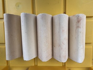 6 inch tall ceramic kiln POSTS. 2 inch triangle LOT of 5 posts